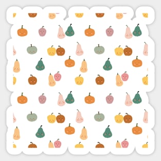 Cute Pumpkins Pattern Sticker